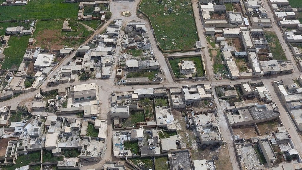 Teröristlerden arındırılan Tel Rıfat havadan görüntülendi