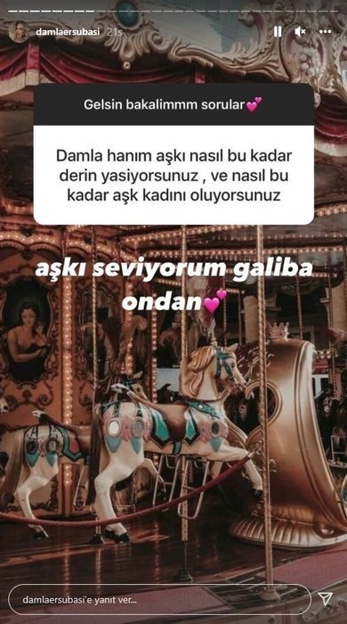 Damla Ersubaşı takipçisine verdiği yanıtla dikkat çekti