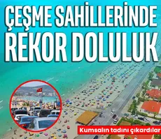 Çeşme sahillerinde rekor doluluk