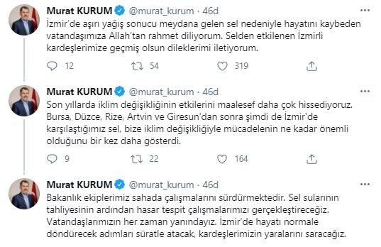 Çevre ve Şehircilik Bakanı Kurum: İzmir’de kardeşlerimizin yaralarını saracağız