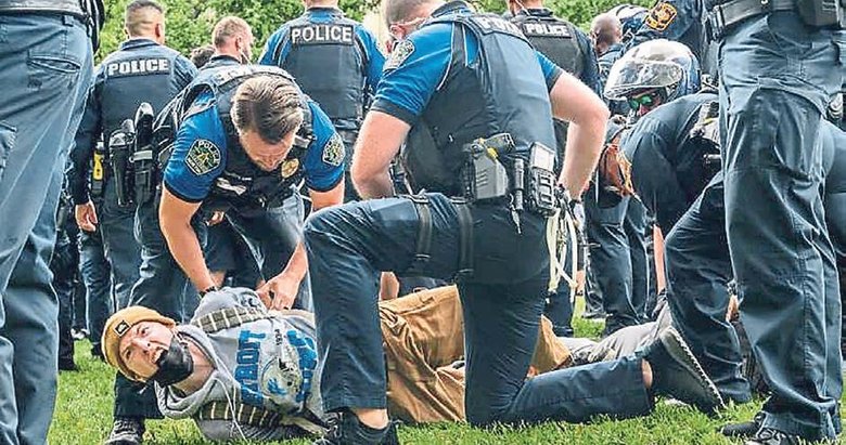 Filistin’e destek olan öğrencilere ABD polisinden sert müdahale