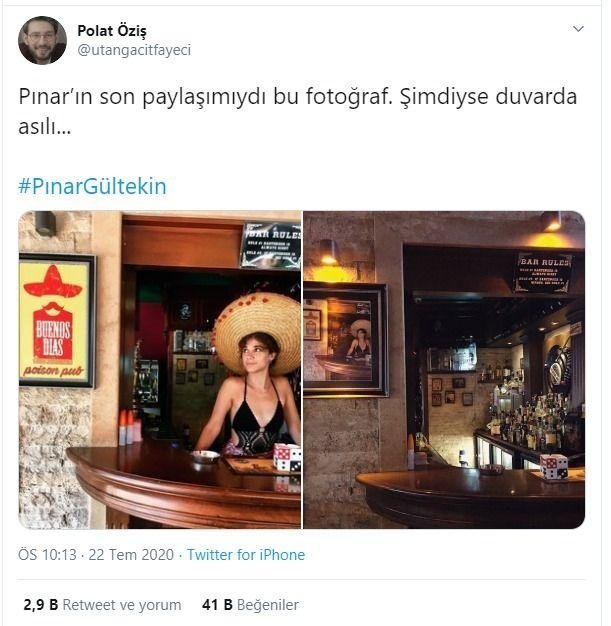 Pınar Gültekin’in son fotoğrafıydı! O duvara asıldı