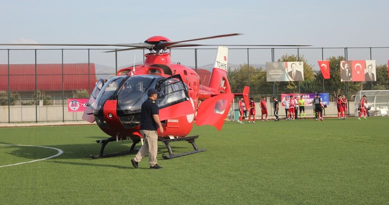 Maç sırasında sahaya helikopter indi! İzmir’de ilginç anlar