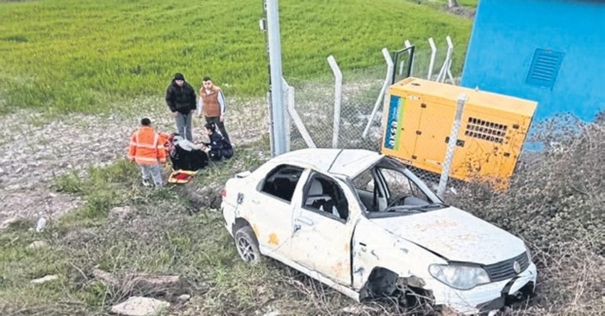 Savaştepe’de otomobil takla attı!