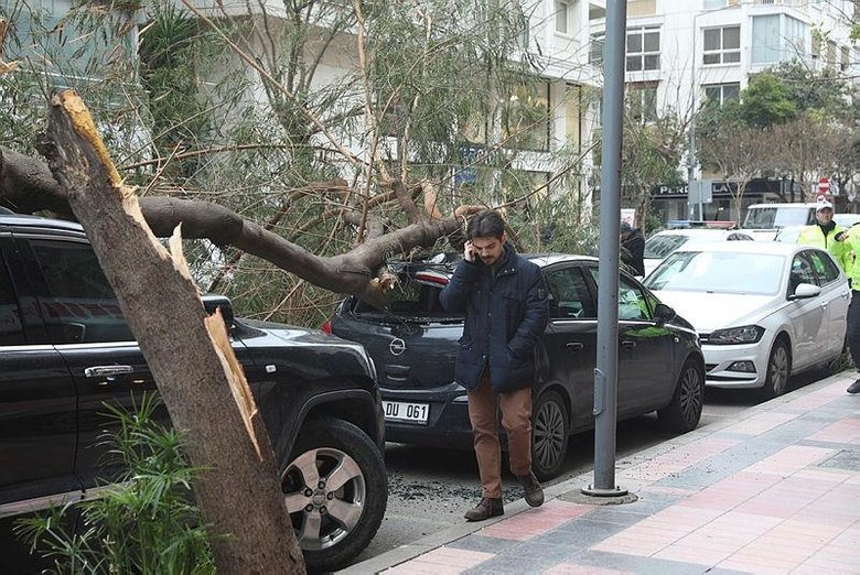 İzmir’de fırtına ağaçları devirdi! 7 Şubat akşamına kadar sürecek