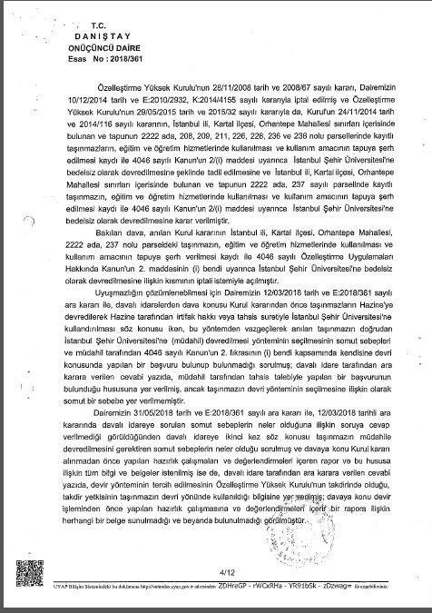 Ahmet Davutoğlu İstanbul Şehir Üniversitesi’ne usulsüz şekilde bedelsiz arazi tahsis etmiş!