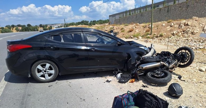 Emet’te otomobille motosiklet çarpıştı: 1 yaralı