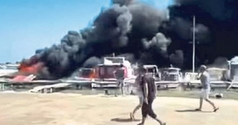 Marinada yanan 5 tekne kullanılamaz hale geldi