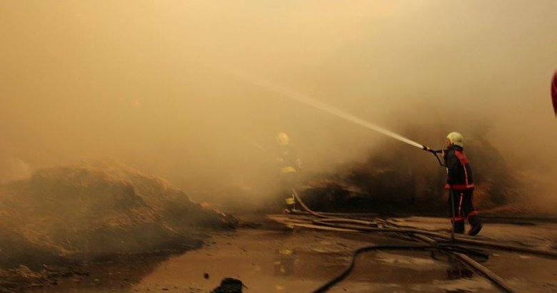 Manisa’da depo yangını! 350 ton saman küle döndü