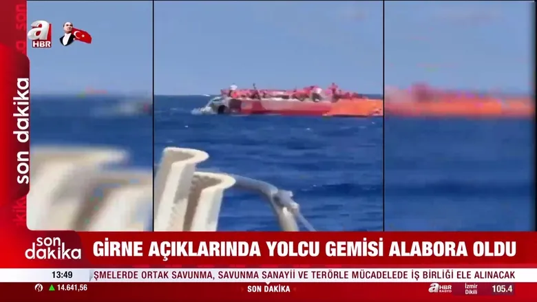 Girne açıklarında yolcu gemisi battı
