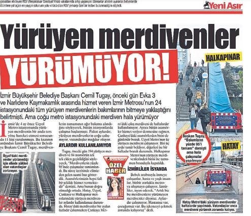 Yeni Asır yazdı... Merdivenler onarılıyor