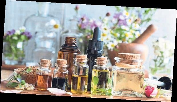 Bitkisel yağlarla bakımlı ve gür saçlar